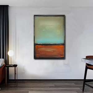 Rothko Painting on Canvas, Mark Rothko Style Original Abstract Beige Paintings On Canvas Acrylic Painting Modern Oil Painting Wall Decor