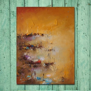 Oil Painting Abstract, Seascape Painting, Contemporary Art, Canvas Painting, Modern Art, Yellow Orange, Original Artwork, Abstract Painting