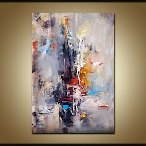 Large Abstract, abstrakte Malerei, rote und blaue Kunst, druckbare Kunst, große Kunstdrucke, 20x27 print, rote Kunst, Ocean Art