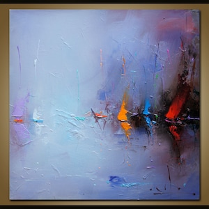 Oil Painting on Canvas, Sailboats Canvas Art, Modern Art, Texture Abstract Art, Abstract Landscape, Original Art, Abstract Canvas Painting