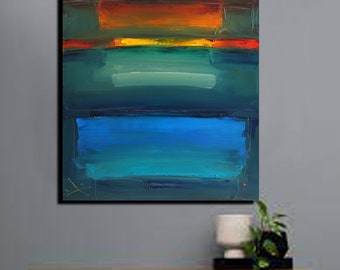 Peinture abstraite, Mark Rothko, grande décoration murale, art abstrait original, grande peinture abstraite, oeuvre d'art pour une chambre, oeuvre d'art sur toile, peinture moderne