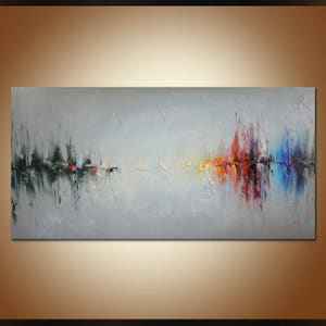 Abstraktes Gemälde Bunte Segelboote, große abstrakte Kunst, Segelboote, Ölgemälde Abstrakte Wandkunst Abstrakt, Palette Messer Original Kunst
