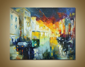 Oil Painting Abstract Art, Original Artwork, Abstract Canvas Painting Bedroom Decor Canvas Wall Art, Abstract Canvas Art Contemporary Art