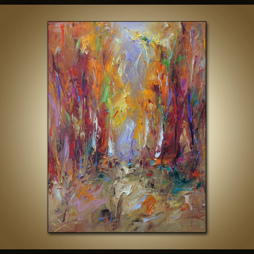 Extra Large Abstract Tree Paintings on Canvas Colorful Oil Painting ...