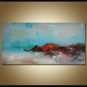 Large Beach Painting Seaside Canvas Art Textured Seascape Painting Modern Ocean Waves Painting Large Wall Art Nature Art Living Room Decor