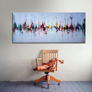 Ocean Wall Art, Canvas Print, Abstract Art, Nautical Print, Sailboats Art, Modern Wall Art, Kitchen Wall Art, Wall Decor, Large Art Seascape