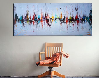 Abstract Sailboats Canvas Print, Modern Seascape Art