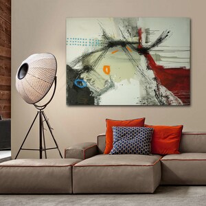 Original Abstract Painting, Minimalist Abstract Painting, Large Abstract Painting, Beige Painting White Painting, Large Wall Canvas Painting