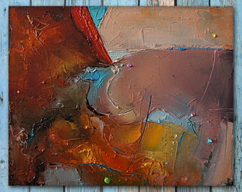 Oil Painting Abstract, Modern Art Painting Surreal Landscape Painting, Contemporary art Colorful Abstract Landscape, Wall Hanging Home decor