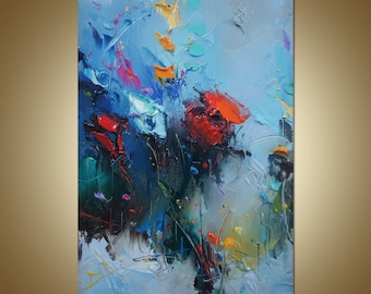 Original Abstract Painting, Canvas Painting, Contemporary Painting, Living Room Wall Decoration, Oil Painting Abstract, Floral Painting