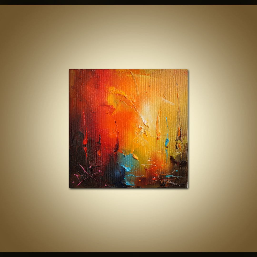 8x8 Modern Contemporary Palette Knife Art Work, Abstract Art, Canvas
