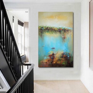 Grote Abstract Canvas Kunst Grote Abstract Olieverfschilderij Landschap Schilderij Groot Olieverfschilderij Abstract Oversize Canvas Kunst Schilderij Origineel