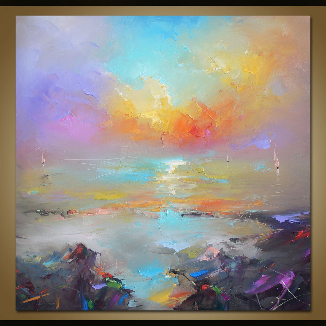 Seascape Sunset Canvas Print, Ocean Art, Large Wall Art - Etsy