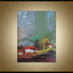 Landscape Oil Painting, Framed Painting, Original Art, Abstract Art, Textured Oil Painting, Gift Art, Modern Frame Art, Abstract Landscape