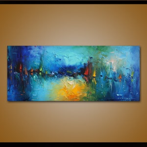 Abstrakte Segelboote Ölgemälde abstrakten Landschaft Malerei, Original-Artworks, abstrakten Leinwand Kunst, Schlafzimmer-Wand-Dekor, Familie Wand-Dekor