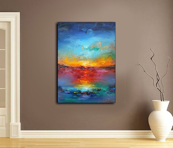 抽象芸術、現代芸術、オリジナル油絵、抽象キャンバスアート、風景画