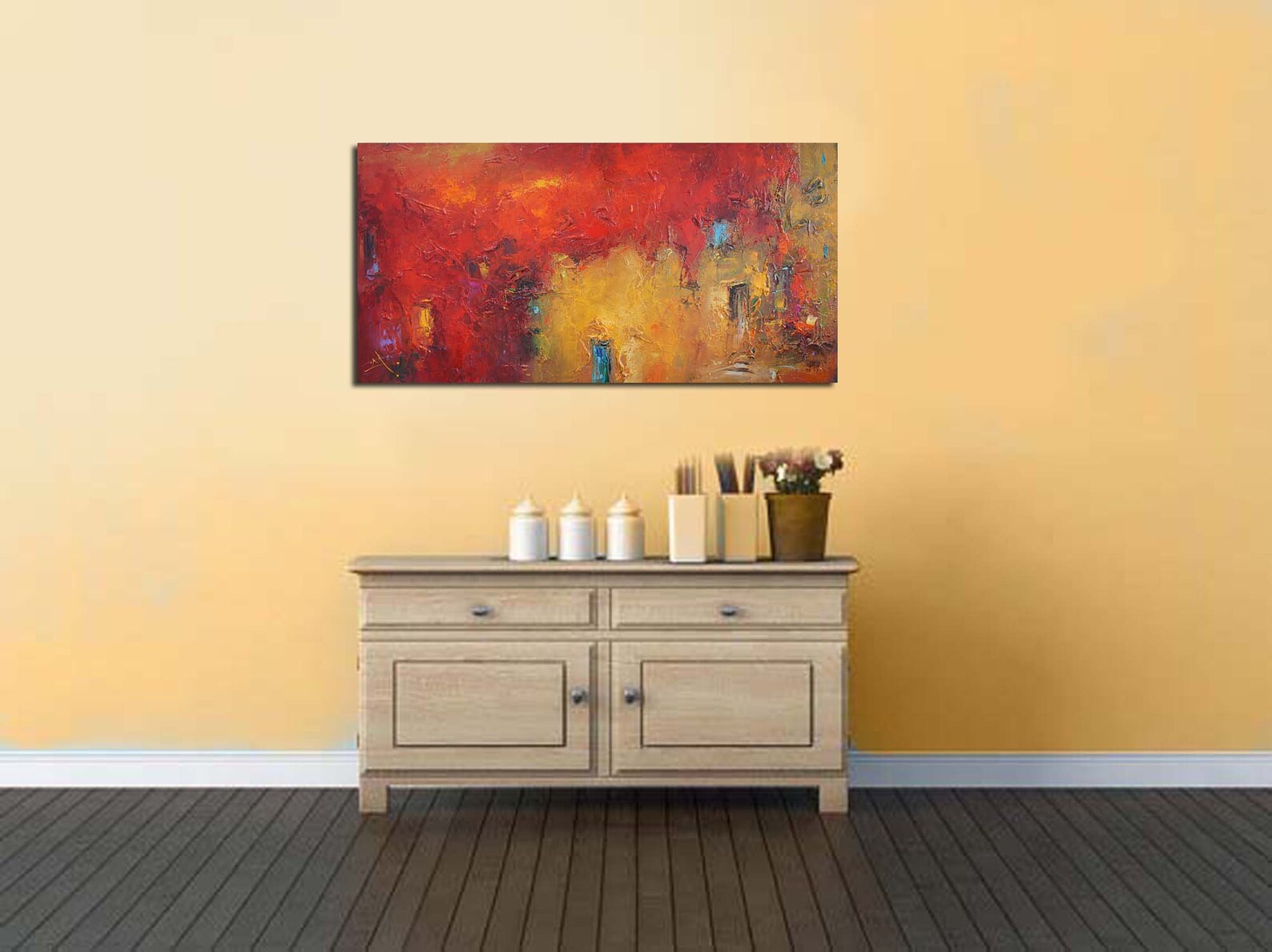 Modern Art Abstract Art Kitchen Decor Large Painting Etsy