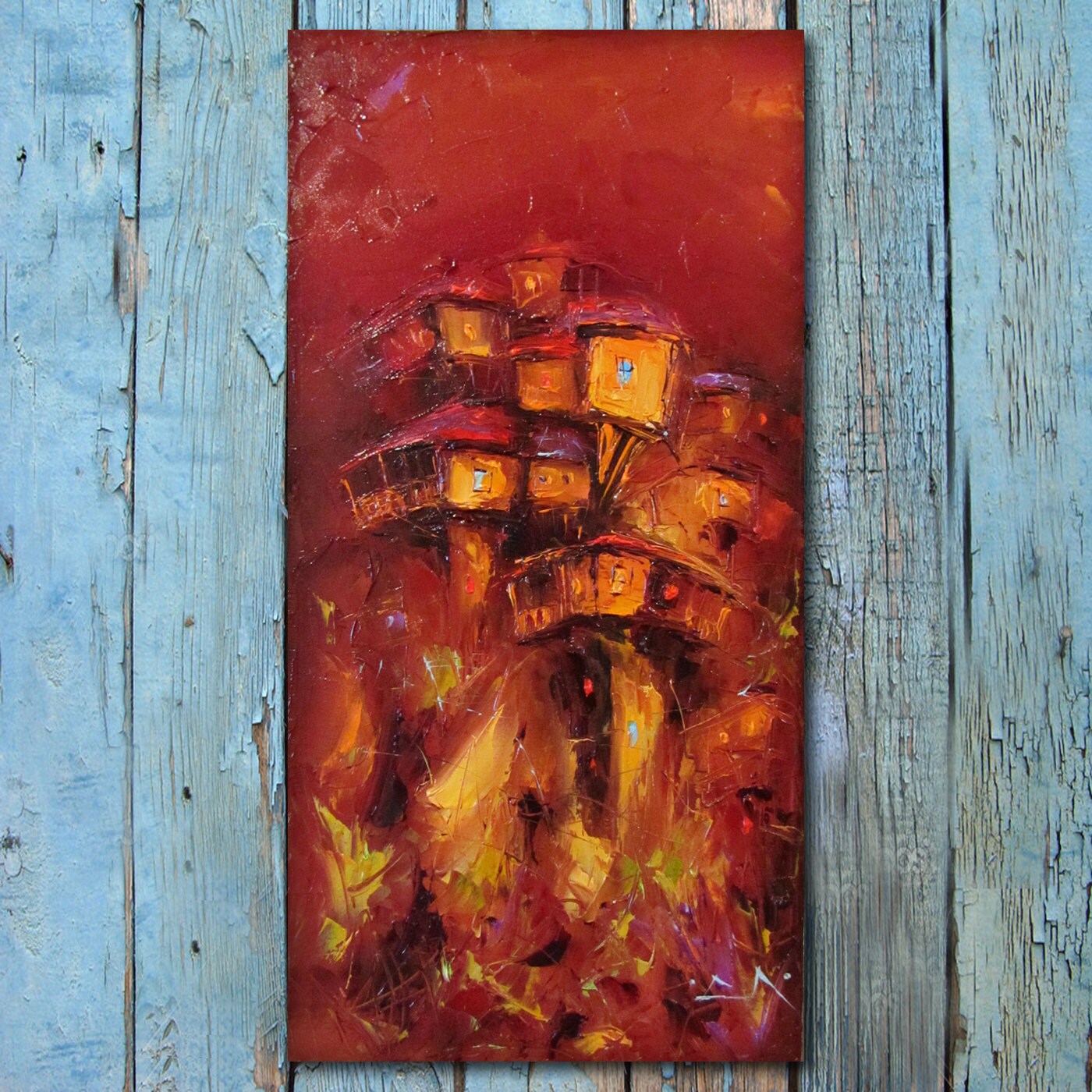 Cityscape, Abstract Art, Oil Painting, Modern Art, Modern Wall Art, Abstract Landscape Painting, Impasto Oil Painting, Painting Abstract