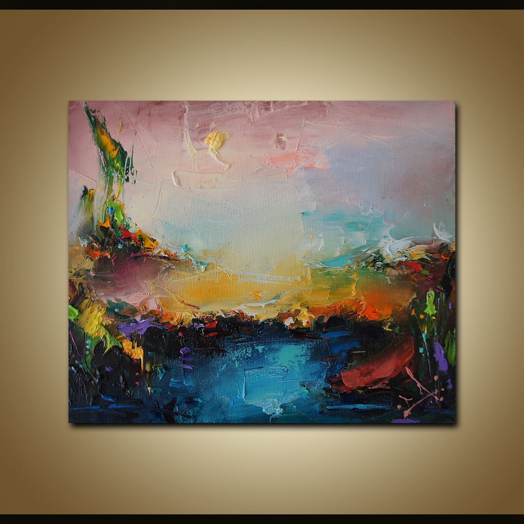 Landscape Painting on Canvas, Original Abstract Art, Texture Canvas Art ...