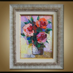 Oil Painting Still Life, Floral Painting, Original Abstract Art, Kitchen Wall Decor, Home Decor, Oil Painting Abstract, Wall Art Framed