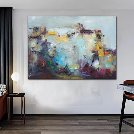 オリジナル抽象画 ゴールド抽象アート 絵画 特大キャンバスアート 風景