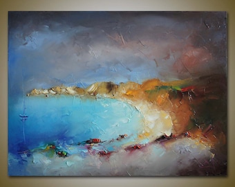 Extra Large Peinture sur toile Peinture à l’huile originale Paysage Art surdimensionné Art extra large Art mural Grande peinture abstraite pour salon