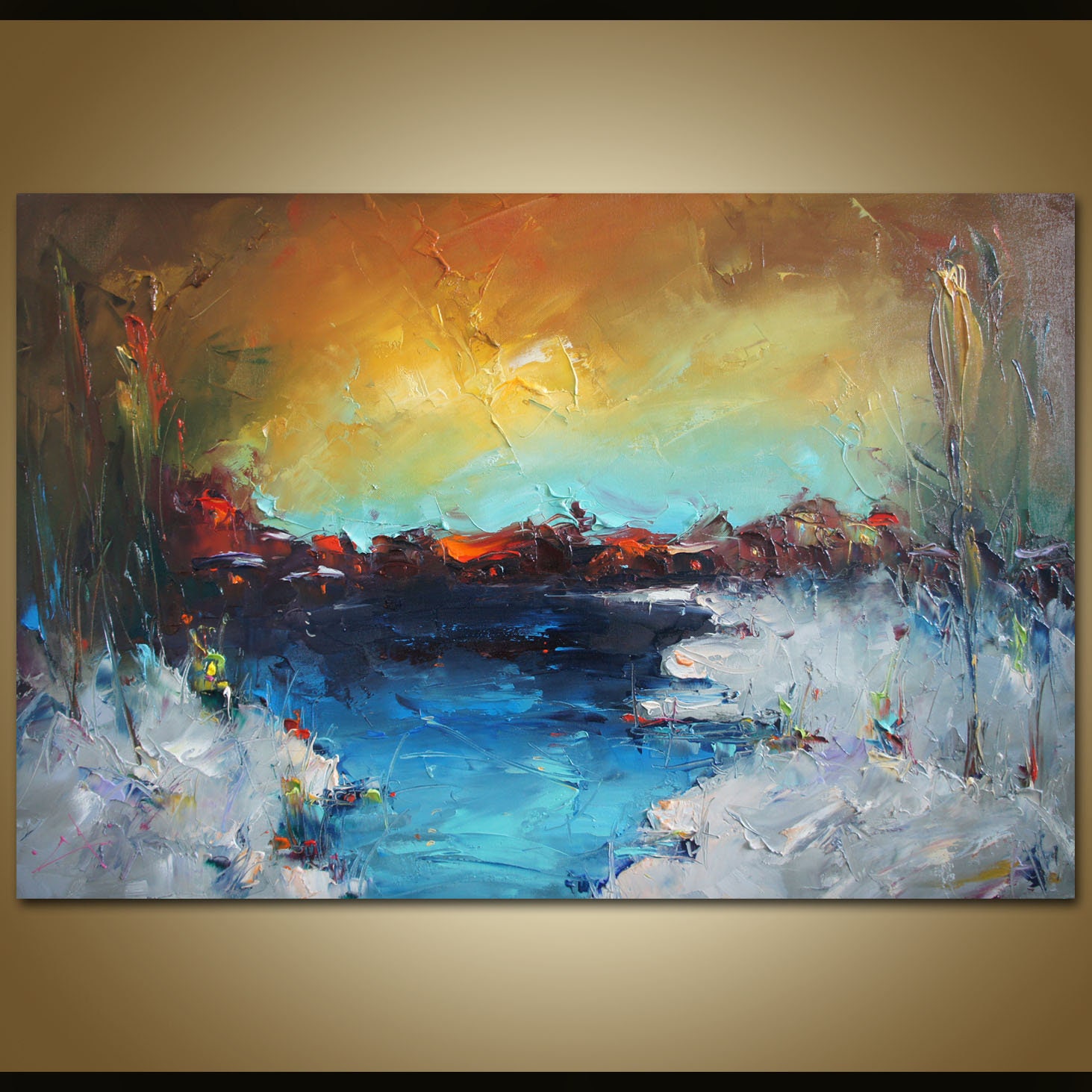 Oversize Abstract Art Oil Painting Abstract Blue Painting