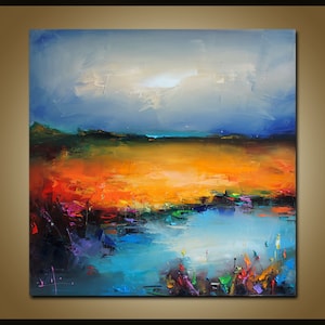 Abstract schilderij, abstracte canvaskunst, vierkant schilderij, hedendaagse kunst, groot olieverfschilderij, kunst aan de muur, origineel kunstwerk, abstracte kunst