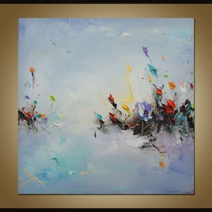 Plum blossom Palette Knife Painting, Peach blossom flowers oil painting Abstract Flower Oil Painting,Original Floral Art,Decor Wall Art