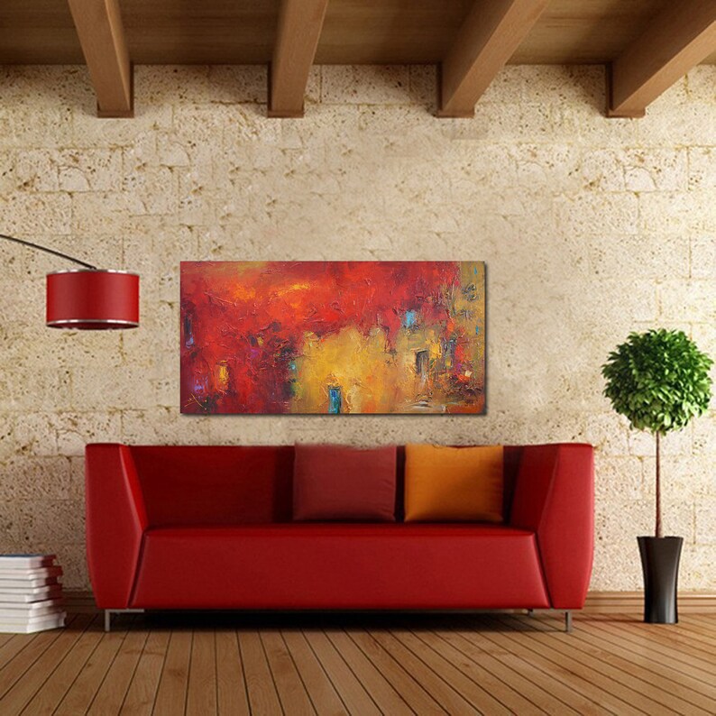 Modern Art Abstract Art Kitchen Decor Large Painting Etsy