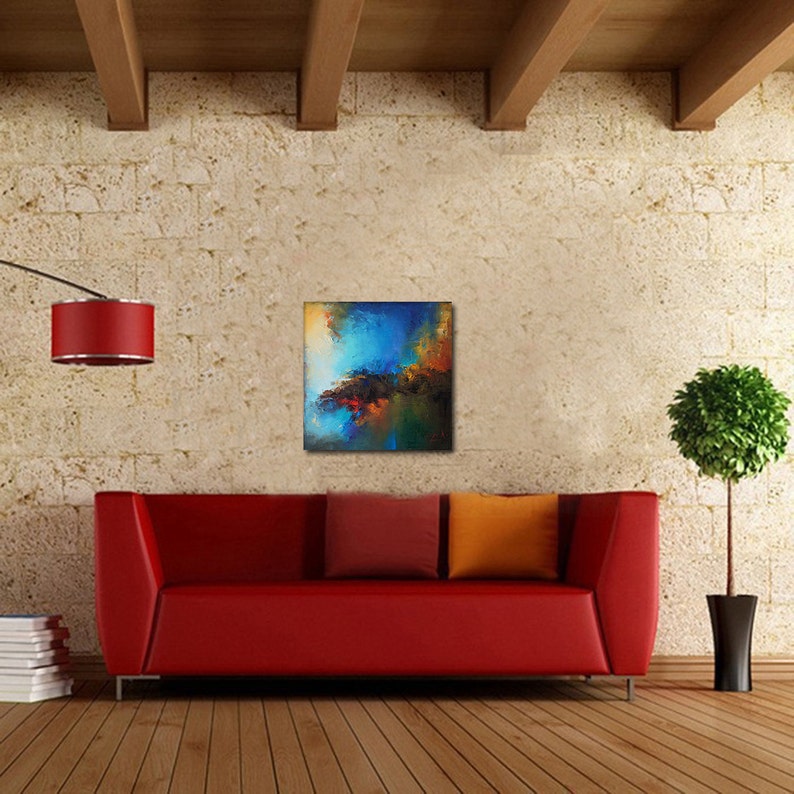 rustic home decor contemporary art wall art abstract digital image modern art blue brown indigo and brown abstract large indigo art