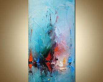 大きな海の絵 金色の抽象画 抽象的な夕焼けの絵 青い海の絵 厚い