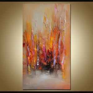 Abstract painting on canvas brown acrylic painting yellow grey painting handmade oil painting modern abstract canvas large wall art decor