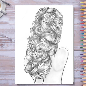 Hairstyles coloring pages to print and print online