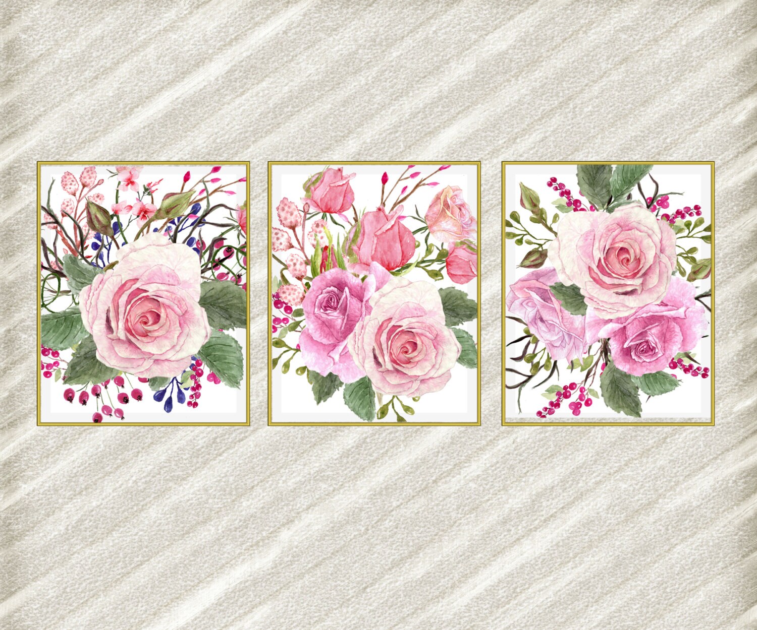 Floral Wall Prints flowers Prints Watercolor Etsy