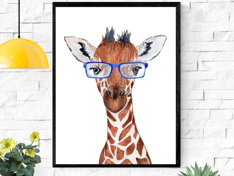 Animals With Glasses funny ANIMALS Prints Safari Etsy