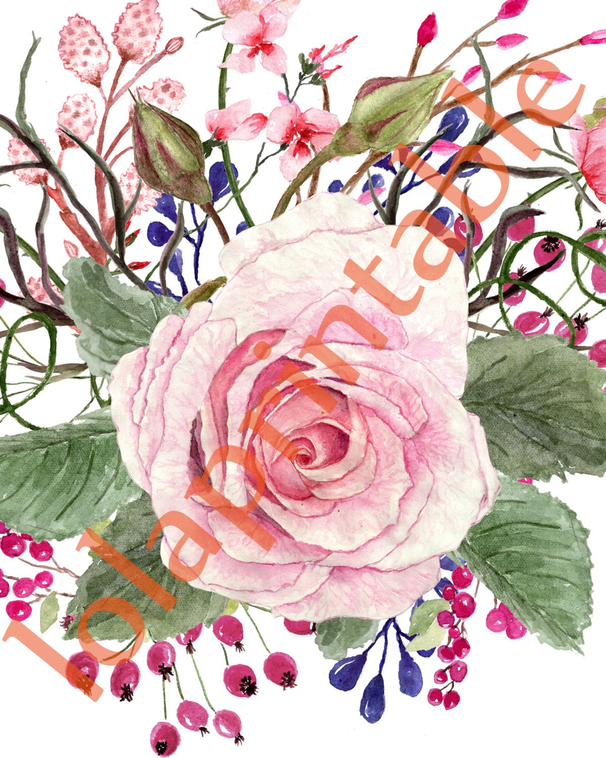 Floral Wall Prints flowers Prints Watercolor Etsy