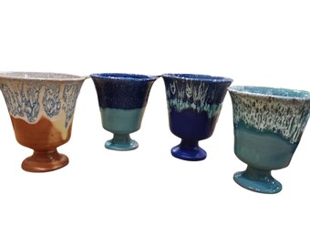 Set of four (4) Pythagoras cups mix color - Pythagoras cup - Pythagorean Mug - Greedy cup - Cup of Justice.