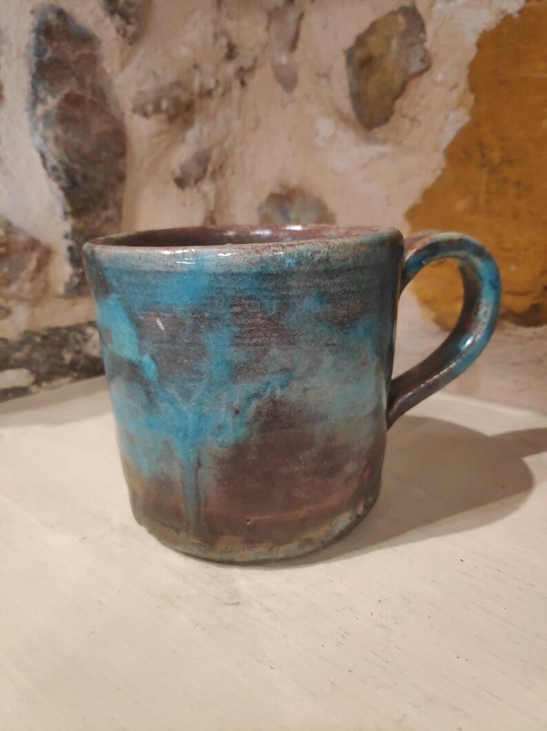 A beautiful big handmade raku ceramic mug Raku pottery mug Etsy