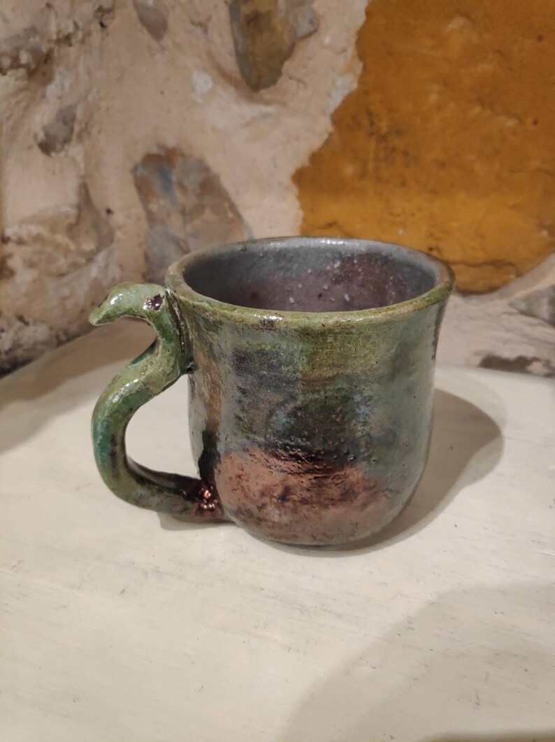 A Beautiful Handmade Raku Ceramic Mug Raku Pottery Mug Etsy