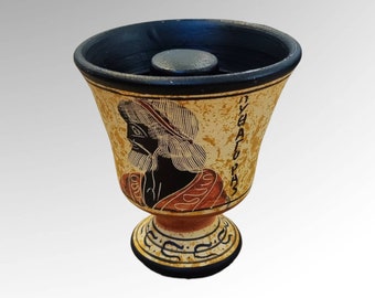 Handpainted Pythagoras cup - pythagoras mug - Pythagorean Mug - Greedy cup - Cup of Justice