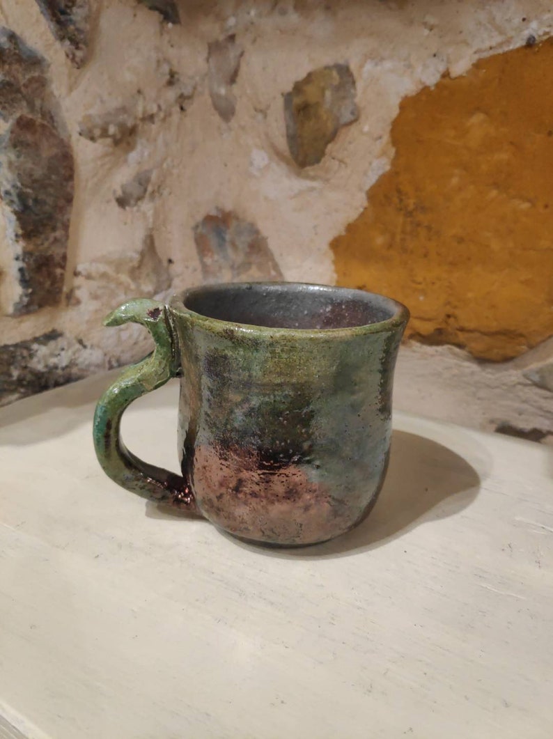 A Beautiful Handmade Raku Ceramic Mug Raku Pottery Mug Etsy