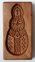 Wood cookie mold "Saint Nicholas 5"gingerbread springerle speculaas kashigata mold Handmade carved wood Christmas
