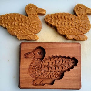 Cookie mold ittle duck pear shape 10x15cm gingerbread size 10x8cm gingerbread springerle kashigata mold Handmade carved wood