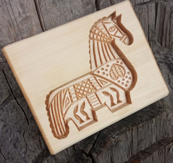 speculaas Baking mold for cookies kashigata mold Christmas Gift Wooden stamp springerle gingerbread or honey cake Horse