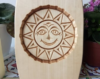 Cookie mold &quot;Sun&quot;. Handmade, carved wood, Linden tree.