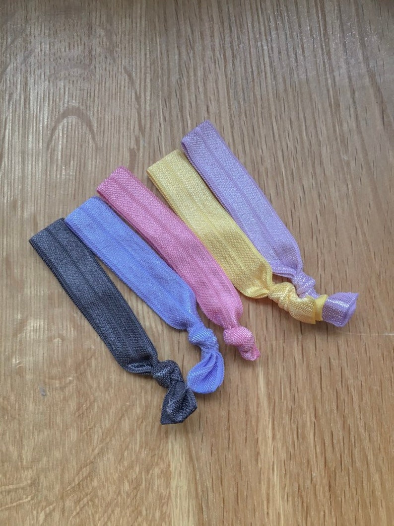 5 Pack Damage Free Hair Ties In Pastel Etsy