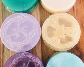 Natural Loofah Soap, Cocoa Shea Butter, Exfoliating Bath Soap