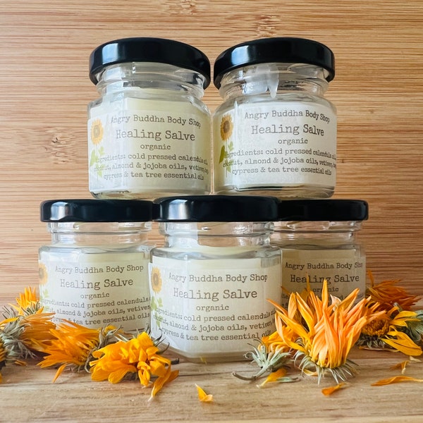 Healing Salve 100% all natural, burn salve, natural neosporin, essential oils, tattoo healing balm