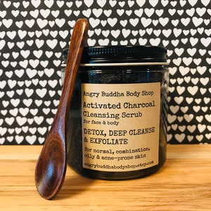 Activated Charcoal Whipped Soap, Foaming Scrub, face and body scrub